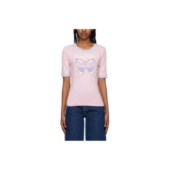 GANNI T Shirts Women's Pink