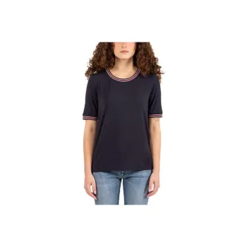 FAY Striped trim T shirt
