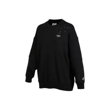 Nike Women'ss Fleece Crewneck Long Sleeve Sweatshirt Black