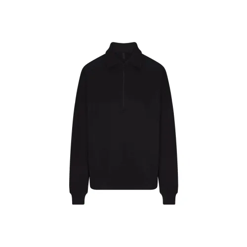 SKIMS COTTON FLEECE OVERSIZED QUARTER ZIP PULLOVER Sweatshirt Women's ONYX/Onyx