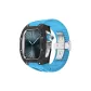 Black Carbon Fiber+Silver Metal Parts+Blue Strap