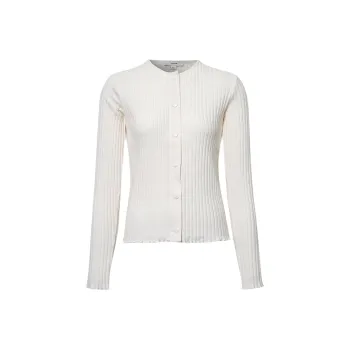 VINCE Scallop edge Ribbed knit Cardigan