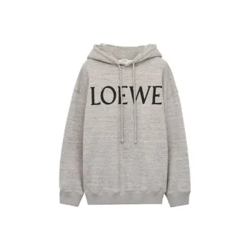 LOEWE Women's LOEWE Oversize Cotton Hoodie Grey Melange