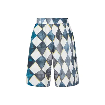 CROQUIS Casual Shorts Men 482 Blue/Gray Combination