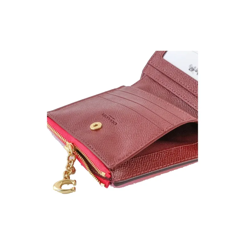 COACH Card Case Leather Coin Purse, Wallet, Card Holder Small Size Women's Fuchsia-5