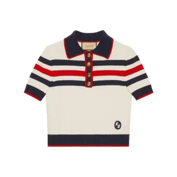GUCCI SS23 Polo Shirt Women's Ivory White