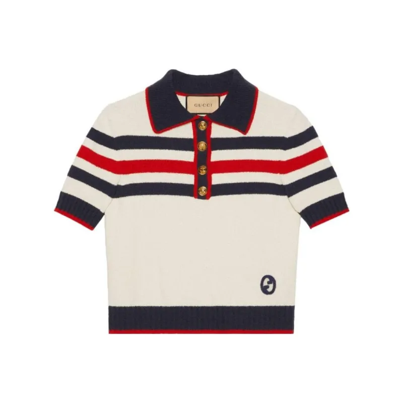 GUCCI SS23 Polo Shirt Women's Ivory White-0