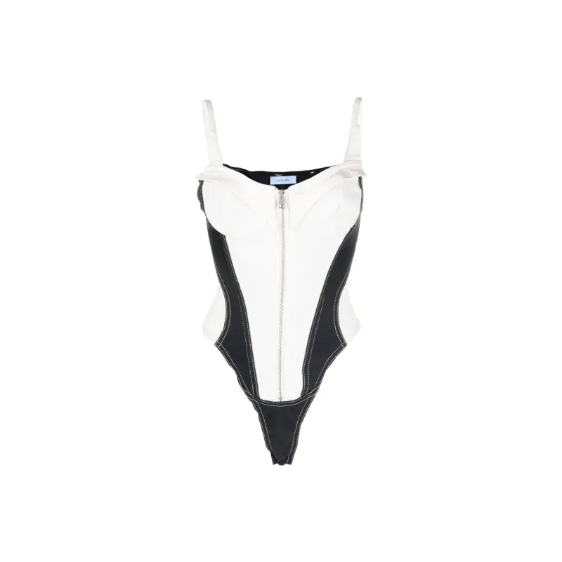 Mugler Denim Bustier Bodysuit-0