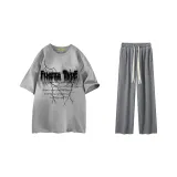 Clothing Sets (Light Gray Top+Gray Pants)