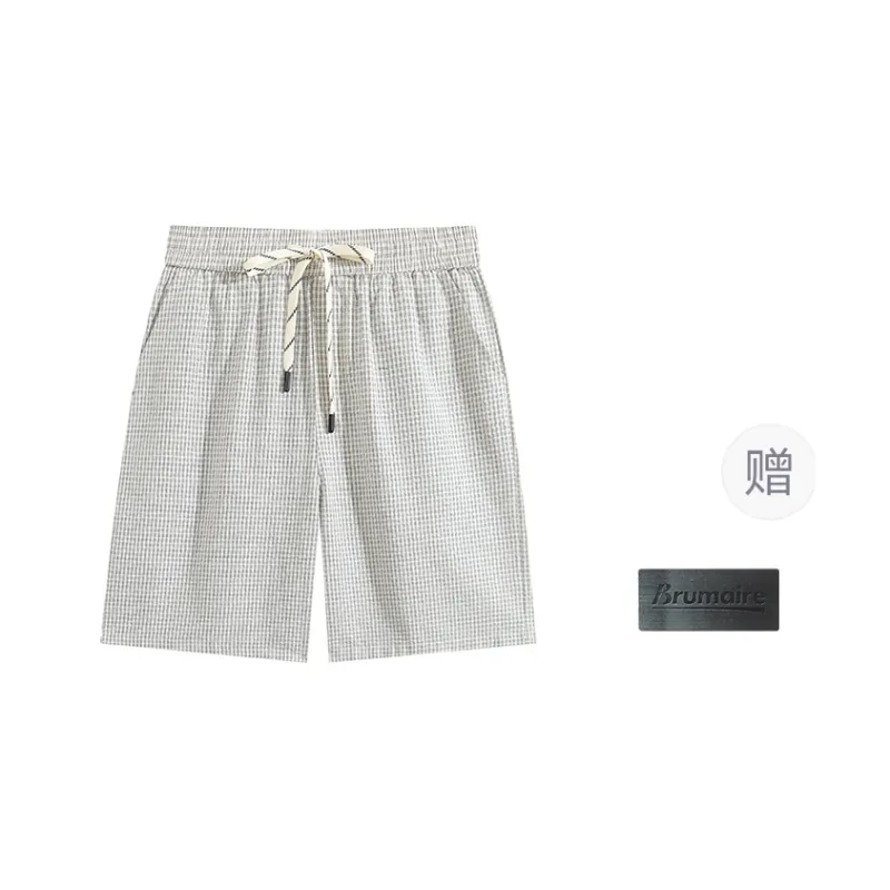 BRUMAIRE Casual Shorts Unisex Navy Blue Comes With Brooch-2