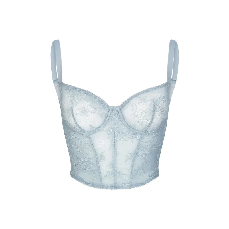 SKIMS Wedding Dress Series ULTRA FINE LACE CORSET Camisole Women's DENIM/Denim-0