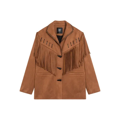 Ouyang Jackets Coats Women's Black Tea Brown
