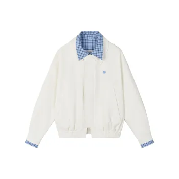 NS76 Jackets Coats Women's White With Blue Base