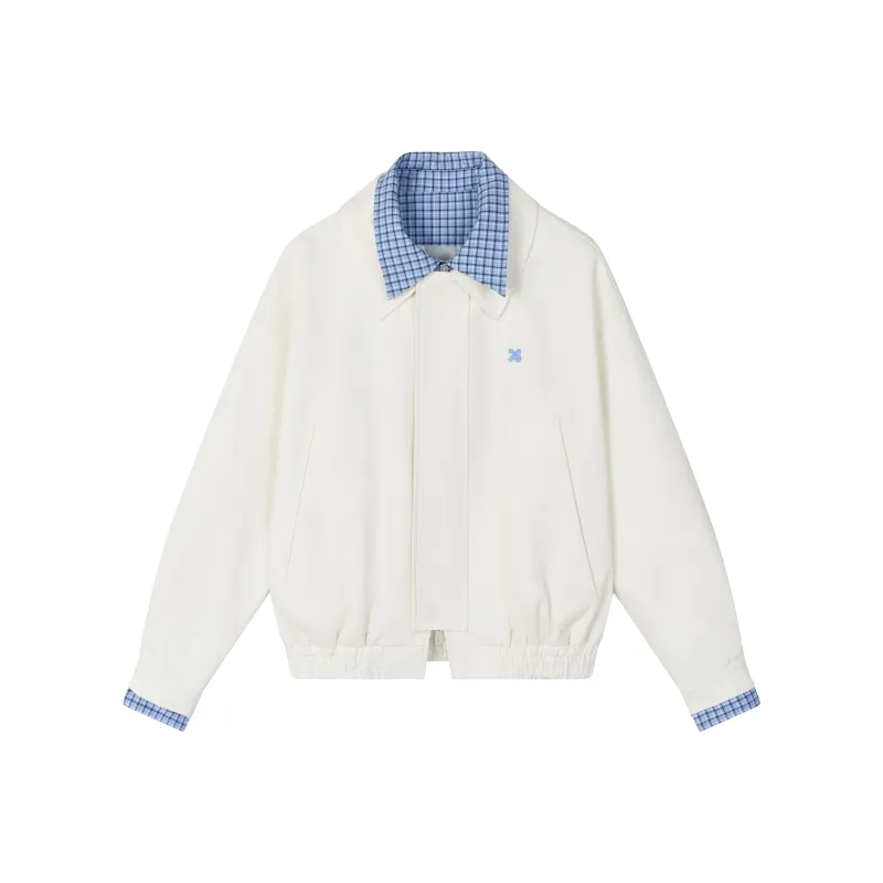 NS76 Jackets Coats Women's White With Blue Base-0
