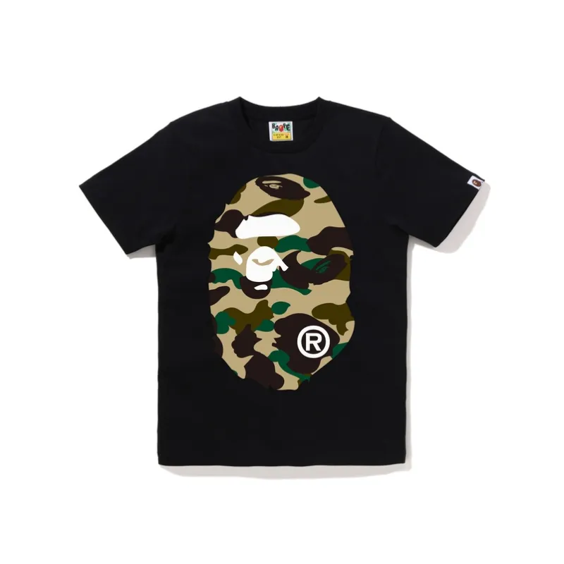 A BATHING APE A BATHING APE 1st Camo Big Ape Head Rlx Tee Black/Green-2