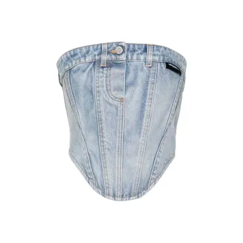 Vetements Sleeveless Denim Corset Top