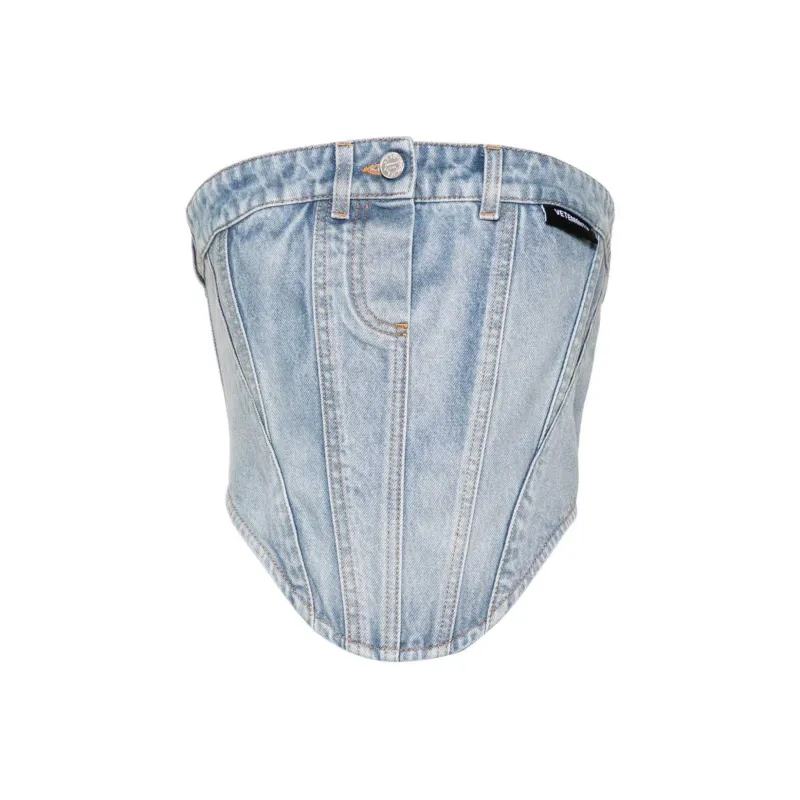 Vetements Sleeveless Denim Corset Top-0