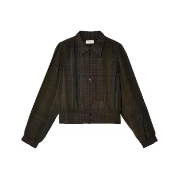 Lemaire Gathered Blouse 'Dark Brown/Marine'