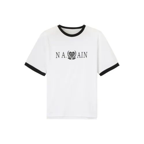 NAWAIN 화이트 & 블랙 여성 티셔츠