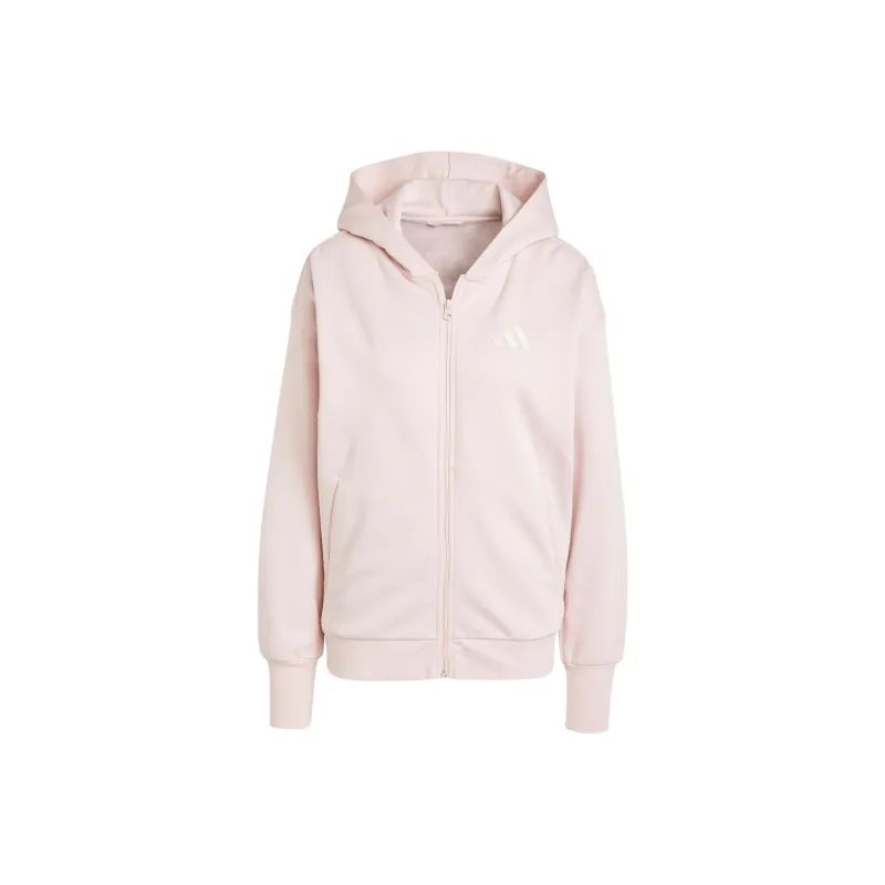 Adidas All Szn FLEECE FULL ZIP HOODIE Jacket Women's Sandy Brown Pink-0