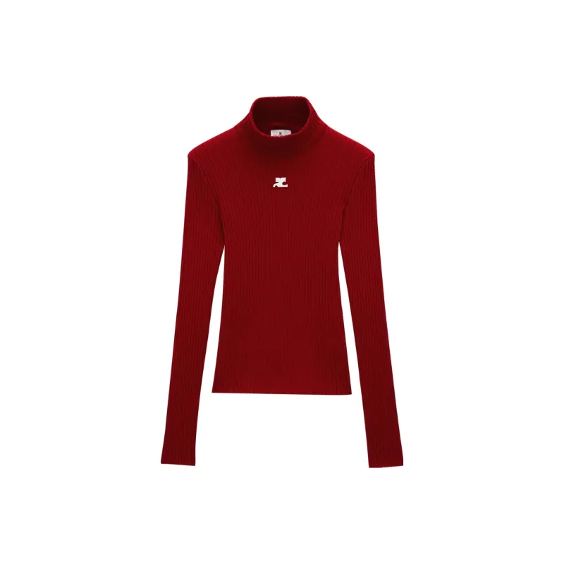 COURREGES Long Sleeve Knit Jumper 'Paste Lblue'-0