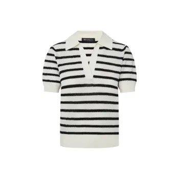 MO&CO Knitwear Women's Apricot Base With Black Stripes