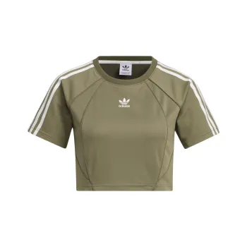 Adidas Originals BABY TEE Raglan Sleeve T Shirt Women's Strata Olive Green