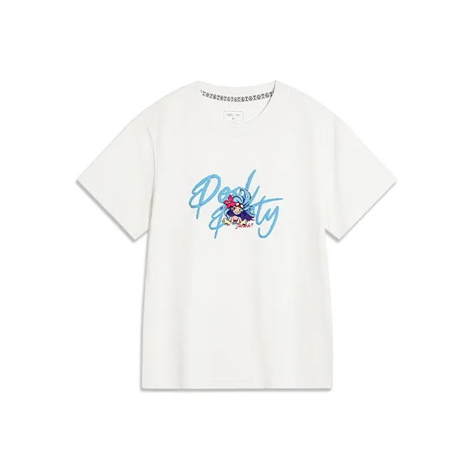 LiNing x YINGXIONGLIANMENGYONGCHIPAIDUI,LIANMINGKUAN Sports Life Collection Summer T Shirt Women's Ivory-0