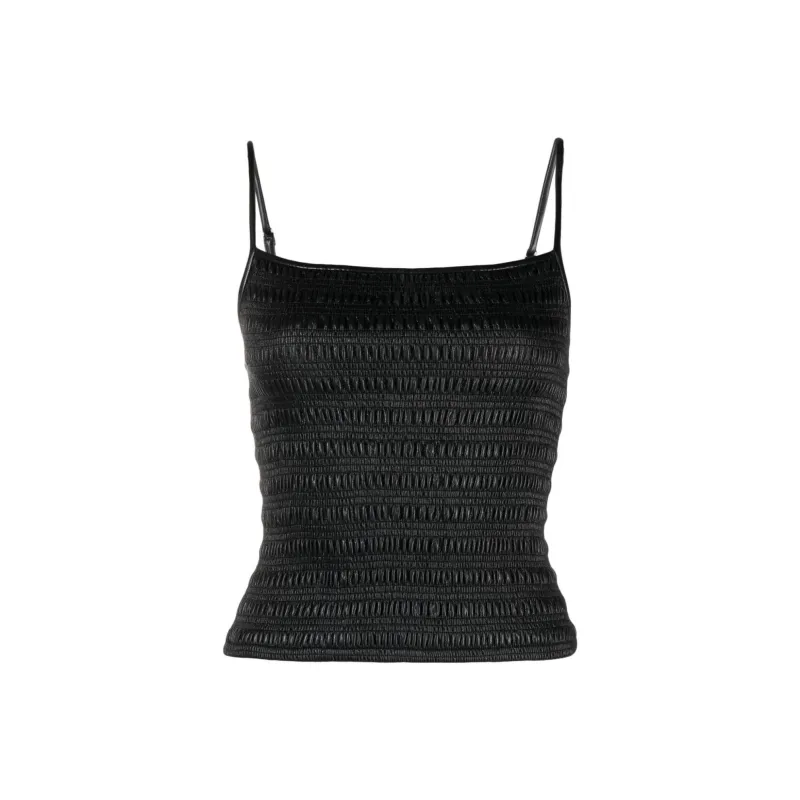 NANUSHKA Ruched Square neck Top-0