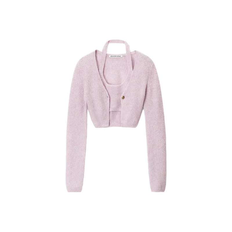 Alexander Wang Twinset Hybrid Halterneck Cardigan-0