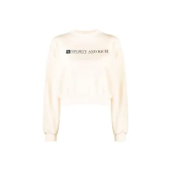 SPORTY & RICH Logo print Cropped Sweatshirt