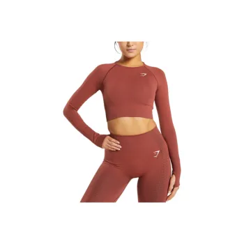 GYMSHARK T-Shirt Women's Brick Red Mudstone Gray