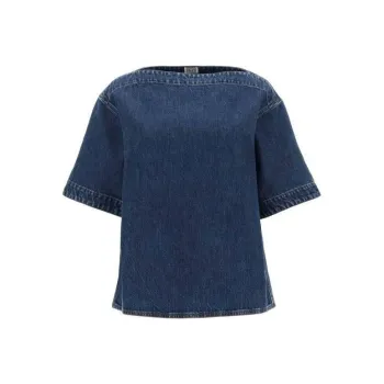 TOTEME Dart Neck Denim Top
