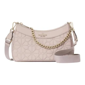 Kate Spade Flower Recycled Polyester Shoulder Bag Women's Comfortable Gray