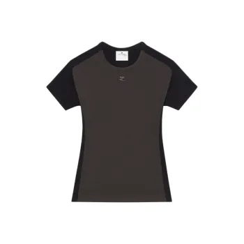 COURREGES Contrast Frame Cotton T shirt