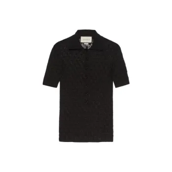 GUCCI Geometric G Knitted Polo Shirt