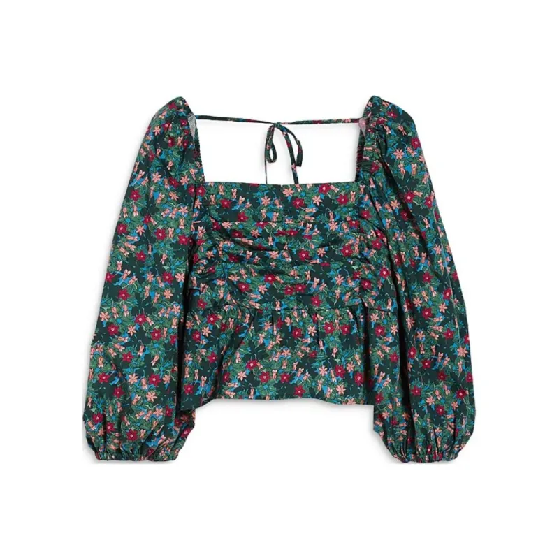 WEEKEND MaxMara All Over Floral Printed Balloon Sleeved Top-0