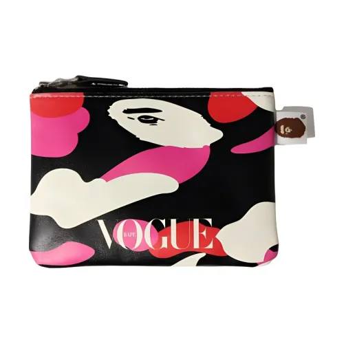 A BATHING APE VOGUE Collaboration Leather Clutch Women's Black
