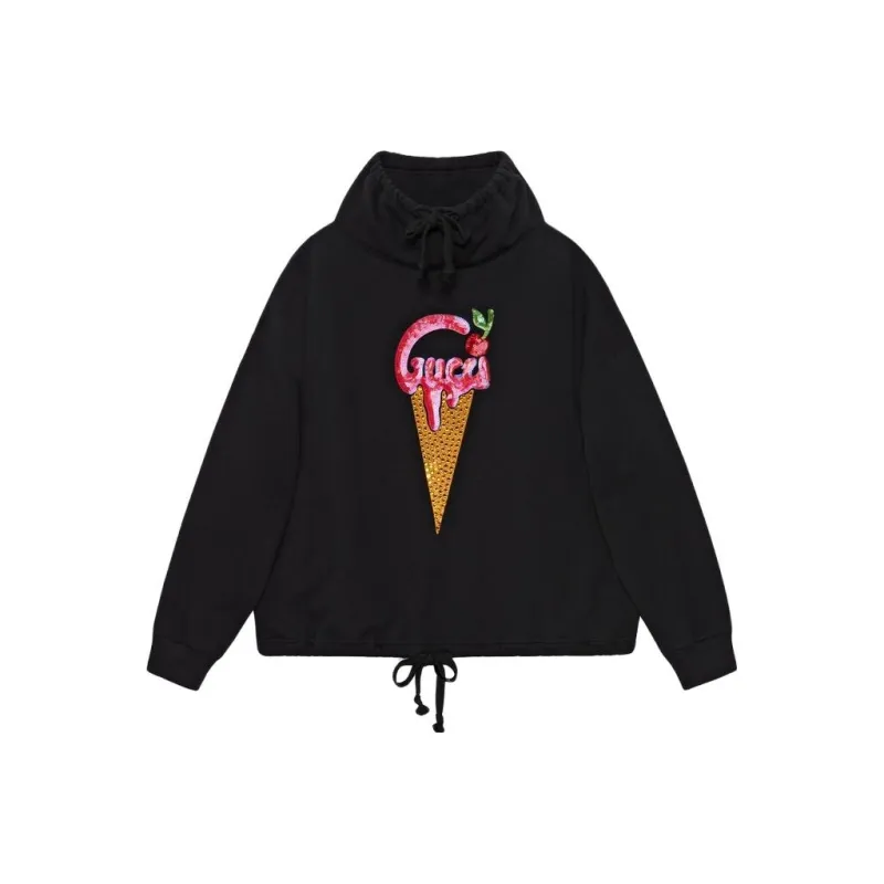 GUCCI Ice Cream Printed Drawstring Hoodie-0
