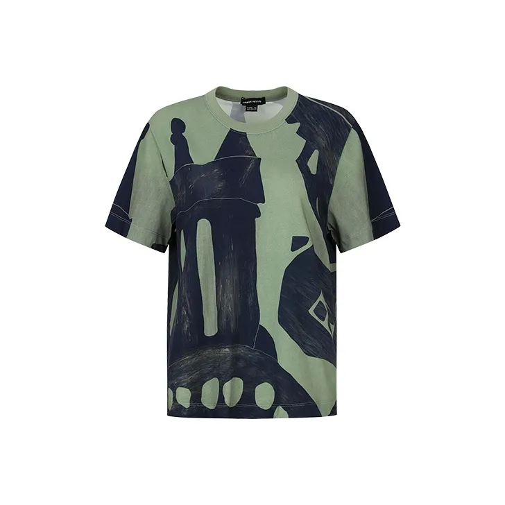 URBAN REVIVO T Shirt Women's Dark Purple Print-0