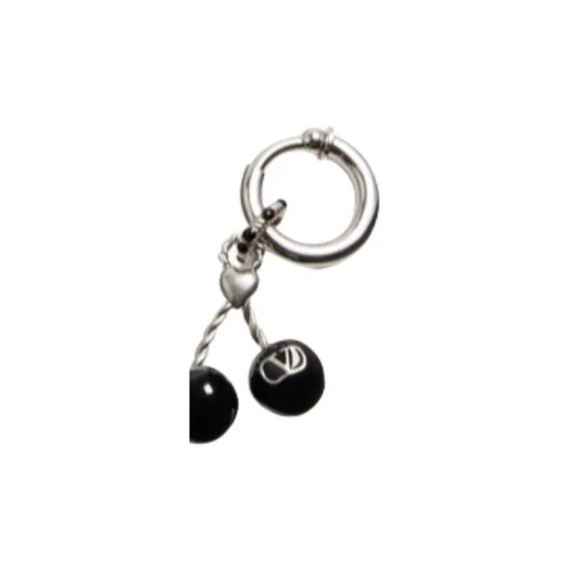 Valentino Enamel Earrings Men's Black-2