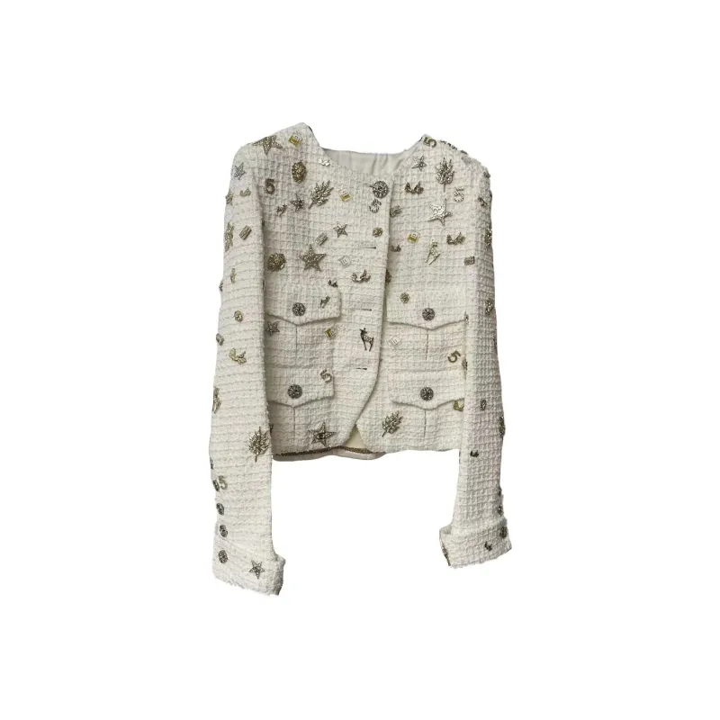 CHANEL Jackets Coats Women's Beige-0