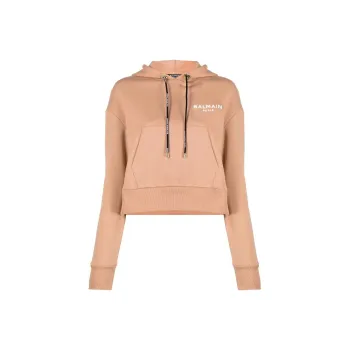 BALMAIN Logo Printed Drawstring Hoodie