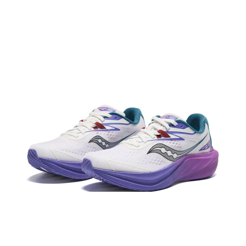 Saucony Slay 2 Anti Slip Wear Resistant Low Top Running Shoes Unisex White Purple-2