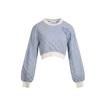 Valeria Obbaco Valeria Obbaco Luminous Collection Knitwear Women's Blue With White Lettering