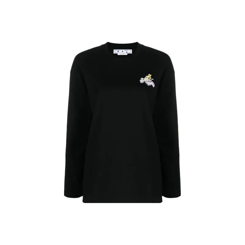 OFF WHITE Flower Arrow Ls Over Cas Tee Black/Multi-0