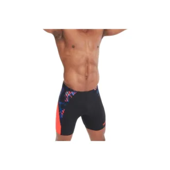Speedo Tantan Mid Jammer Swimming Shorts Men's Black Orange