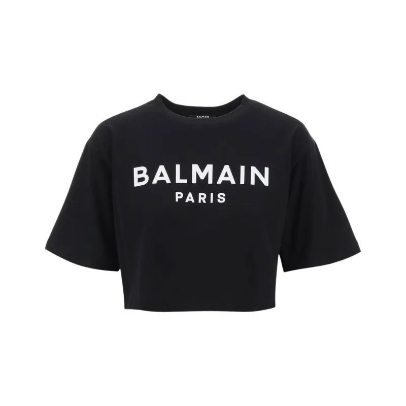BALMAIN Cropped Logo T shirt-0