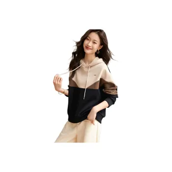 Mo Han Yi Mei Sweatshirt Women's Black & Beige Coffee