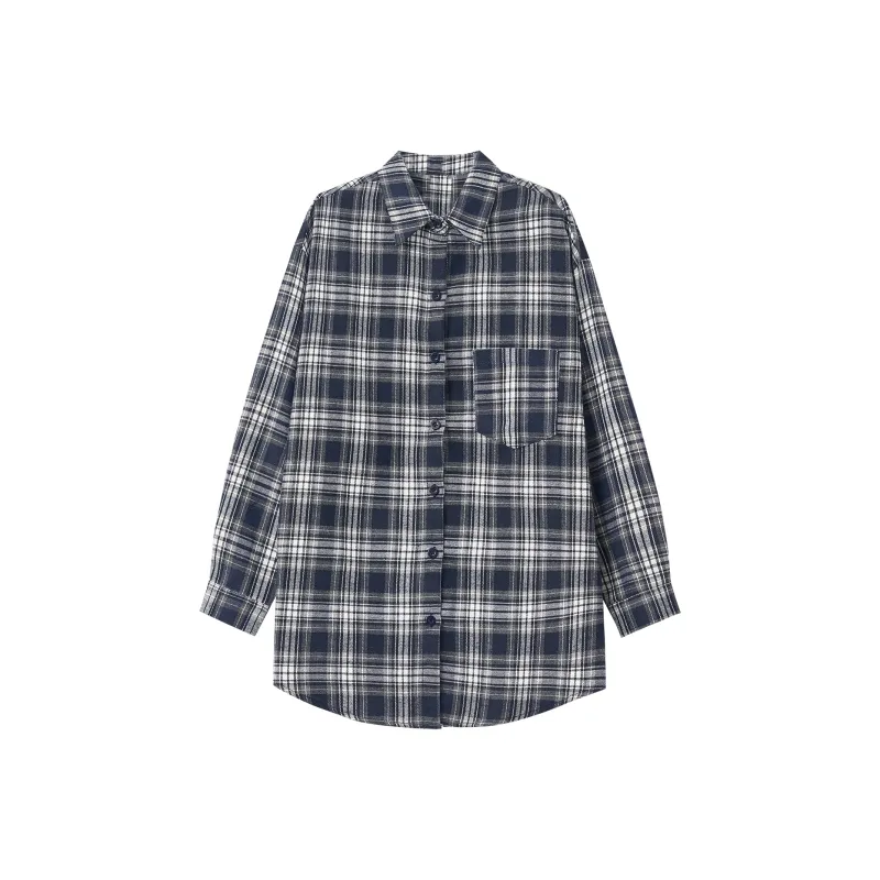 XUANSHU Shirt Women's Navy Blue-0